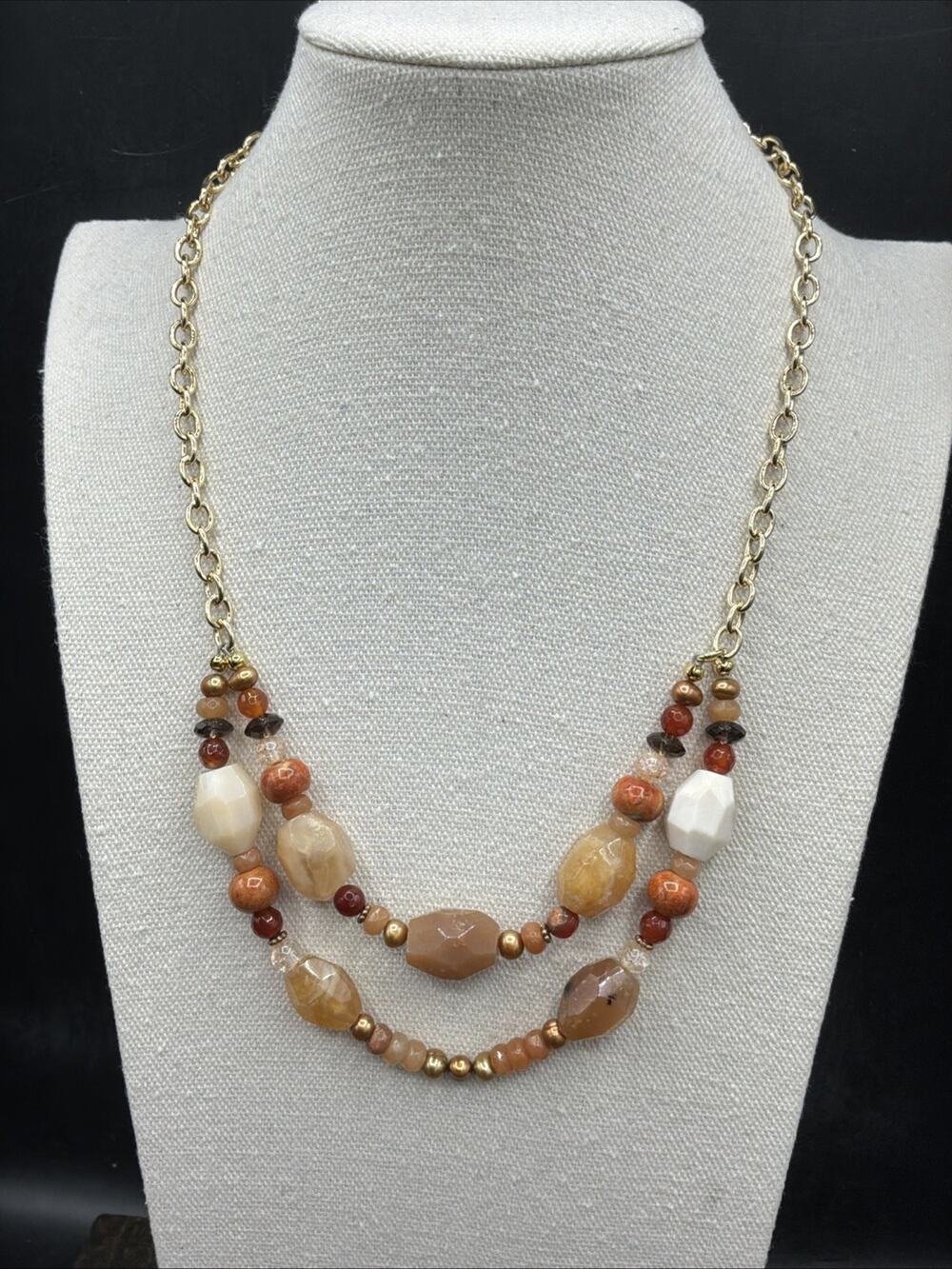 Barse Muse Beaded Necklace- Multi-Stone- Bronze- NWT